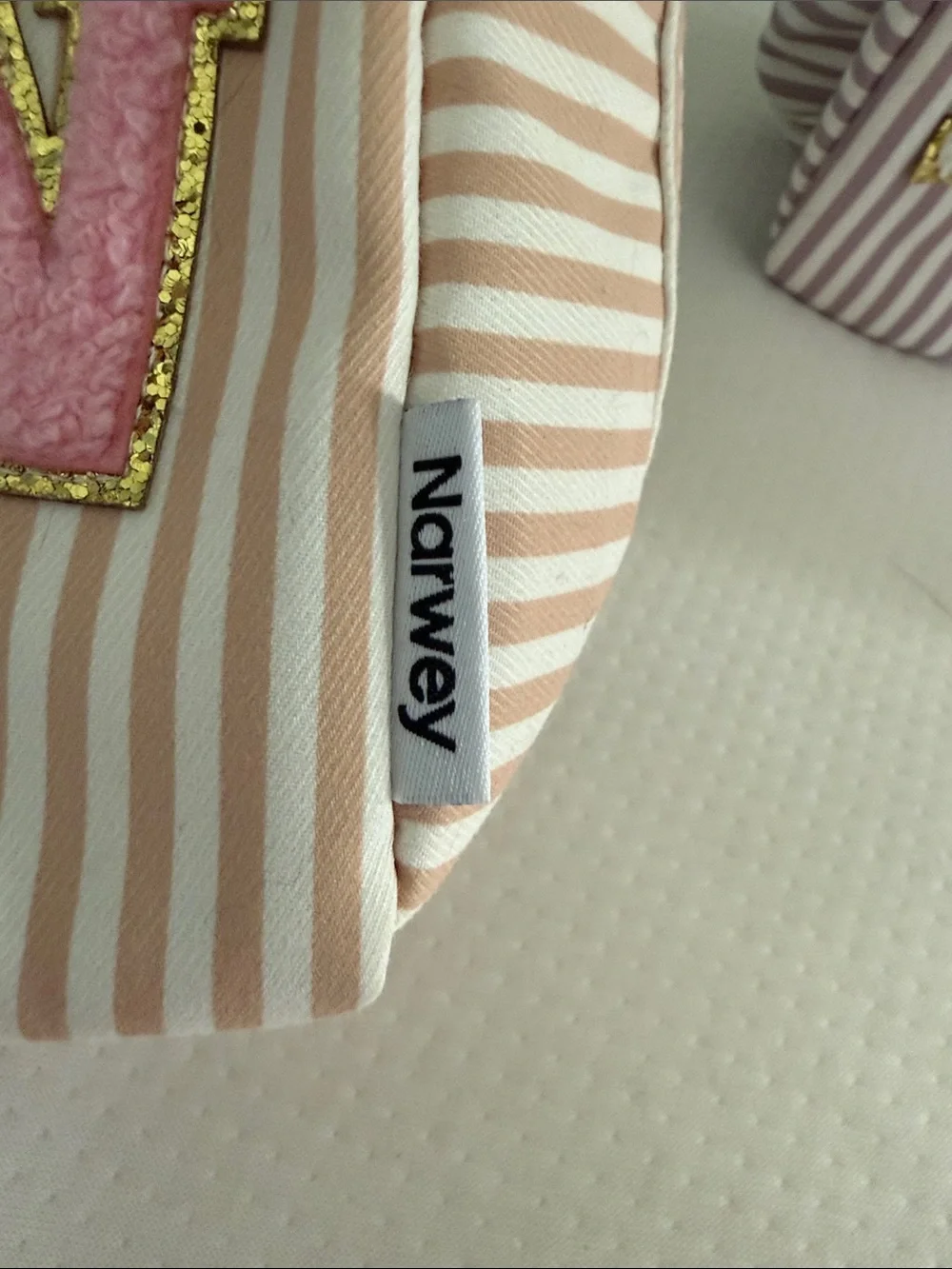 Personalized Striped Cosmetic Bags